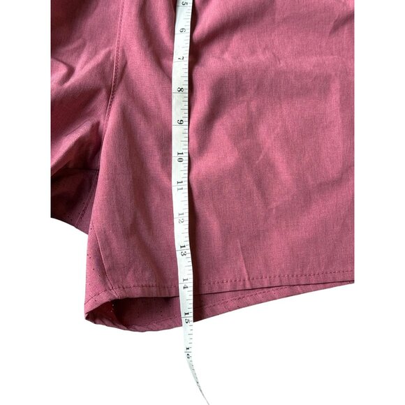 Skora Pacer Shorts 5 Inch Mens M Quick Dry Athletic Shorts Red Moscato Chambray - Picture 14 of 16